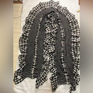 Club Monaco Black and White Checkered Scarf